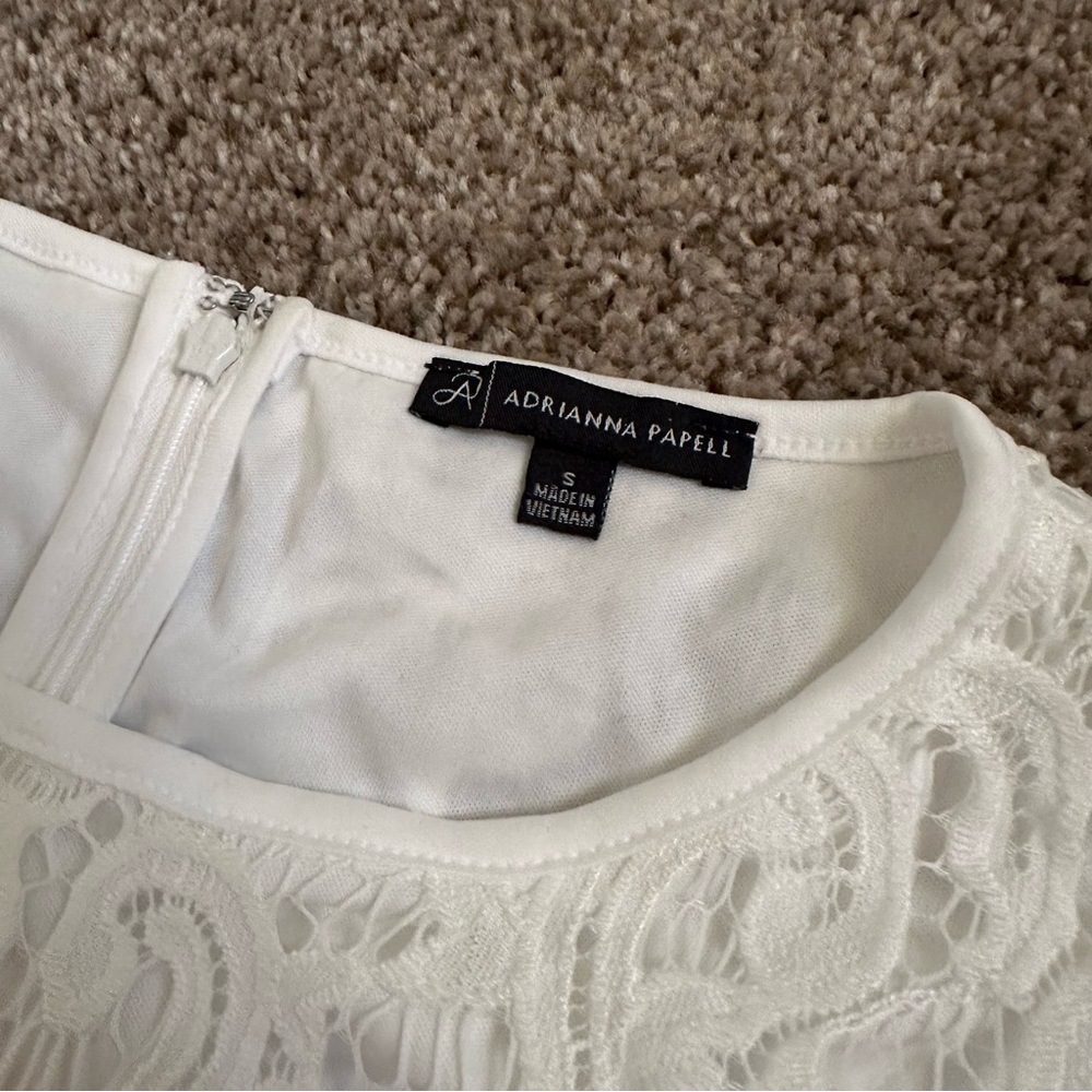 🪽 (NWOT) Adrianna Papell • White Lace Blouse - Picture 2 of 10